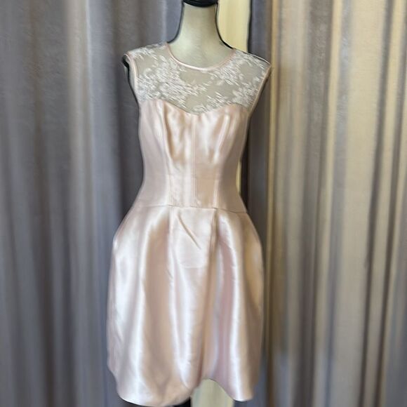 Vera Wang Elegant Lace Detail baby pink  Dress, US4 - Picture 2 of 13